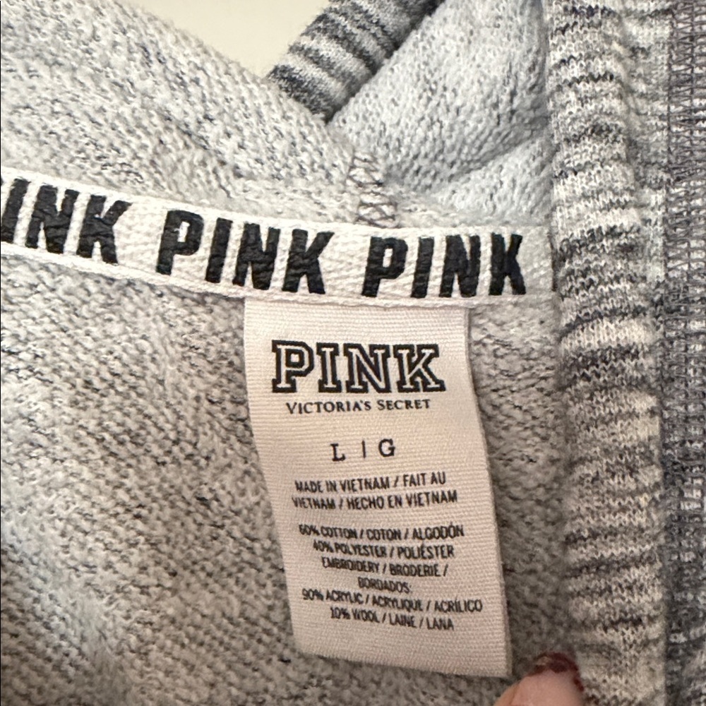 Victoria's Secret Pink Gray Hoodie size: L - Picture 2 of 7